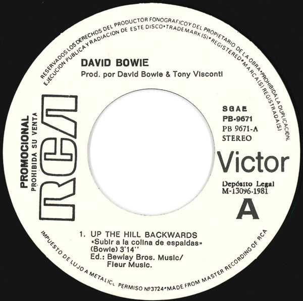 David Bowie – Up The Hill Backwards = Subir A La Colina De Espaldas