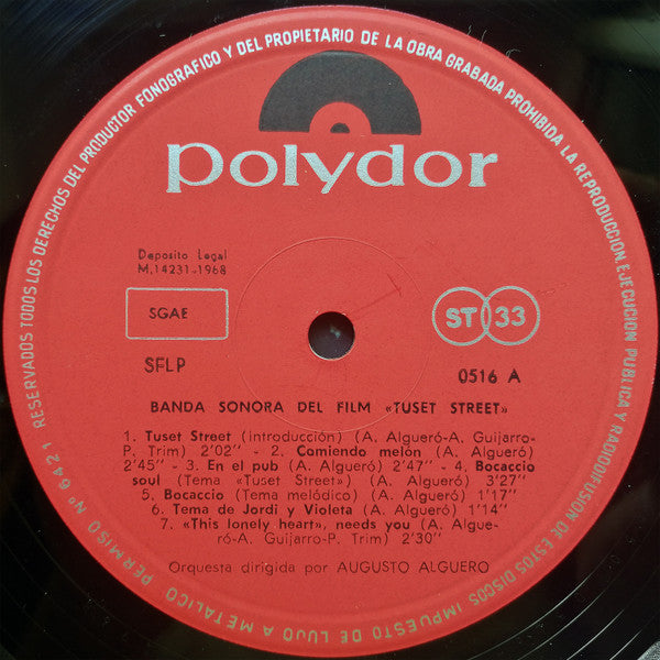 Augusto Alguero – Banda Sonora Del Film "Tuset Street"