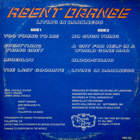 Agent Orange  – Living In Darkness